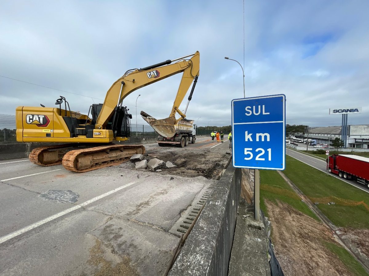 Ecosul começa obra em muro de contenção da BR-116