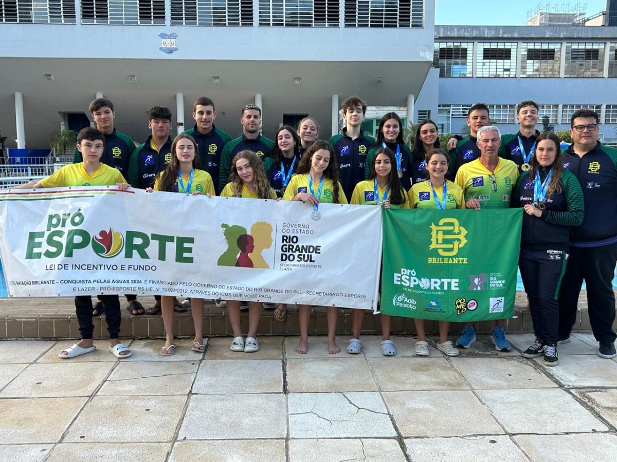 Natação do Brilhante conquista 15 medalhas em Estadual