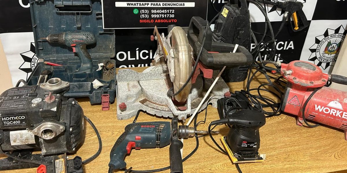 Polícia Civil apreende ferramentas e objetos furtados no interior de Rio Grande