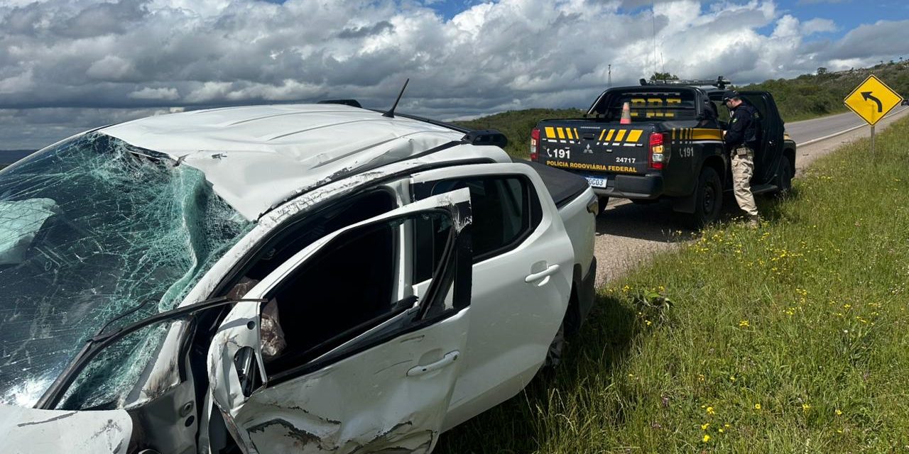 Grave colisão frontal deixa quatro feridos na BR-293 em Pinheiro Machado